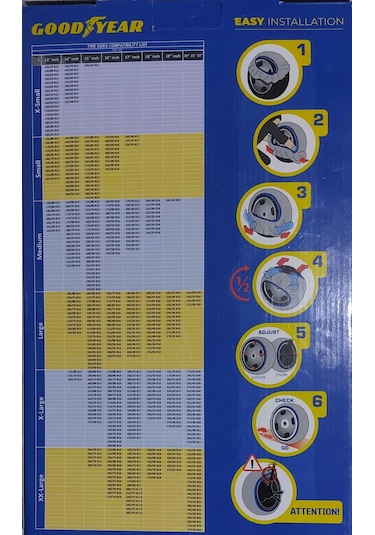 Goodyear Kar Çorabı, A+ Kalite Yüksek Performanslı Kar Zinciri