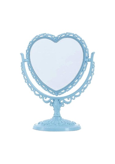 Masaüstü Makyaj Aynası Kalp Şeklinde Makyaj Masası Taşınabilir Çift Taraflı Makyaj Aynası El Aynası Kozmetik Kompakt Ayna Kadınlar İçin Mor