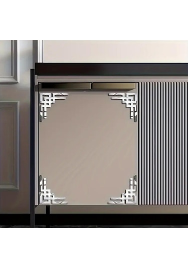 Düz Köşe Pleksi Ayna 4 Adet - Silver Silver Gümüş