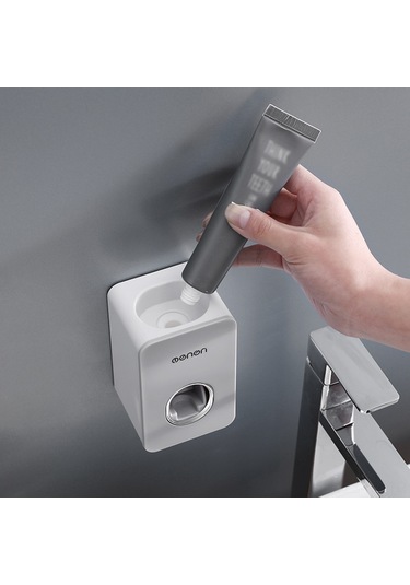 Shineyee Otomatik Diş Macunu Sıkıcı - Duvar Montajlı, Delme Yok - Hijyenik, Kolay Kullanıma Uygun - Pembe Renk Pembe