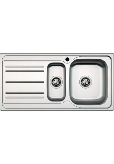 Hafele Capua 05 Dekorlu Sol Damlalıklı Paslanmaz Çelik Mutfak Eviyesi Inox 100 x 50 CM