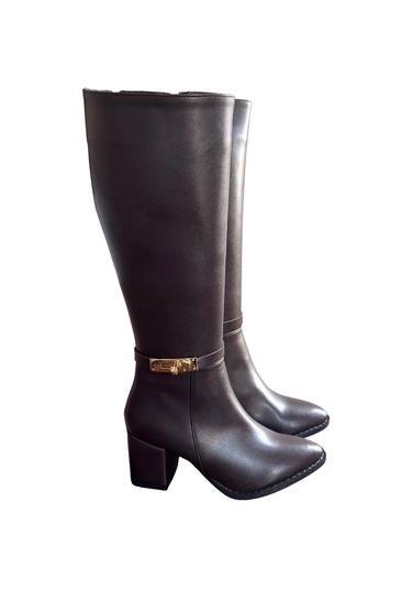 Biçomi Jeoli Kahverengi Cilt Topuklu Çizme Çok Renkli