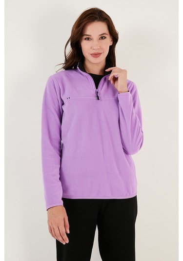 Lela Slim Fit Yumuşak Dokulu Anti-Pilling Tüylenme Yapmayan Yarım Fermuarlı Bayan Polar 5907000 Lila Lela Slim Fit Yumuşak Dokulu Anti-Pilling Tüylenme Yapmayan Yarım Fermuarlı Bayan Polar 5907000 Lila