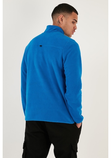 Buratti Slim Fit Anti-Pilling Tüylenme Yapmayan Bato Yaka Kışlık Şardonlu Erkek Polar 5906001 Saks