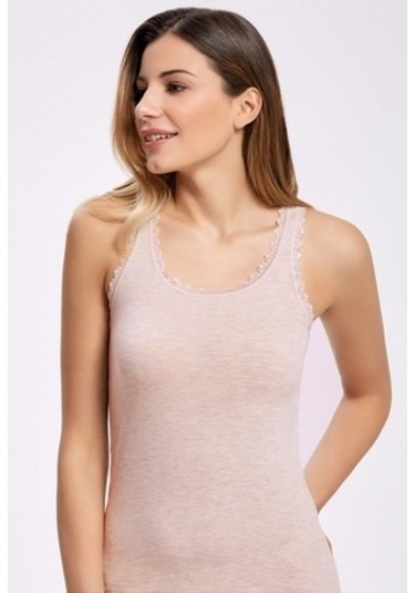 Ilke Kadın Likralı Dantelli Geniş Askılı Atlet 247- 6 Adet