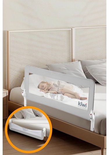 Kiwi Çocuk Yatak Koruyucu Bariyeri Ve Yatak Korkuluğu, Ekstra Dolgulu Kumaş Bed Guard 150x65