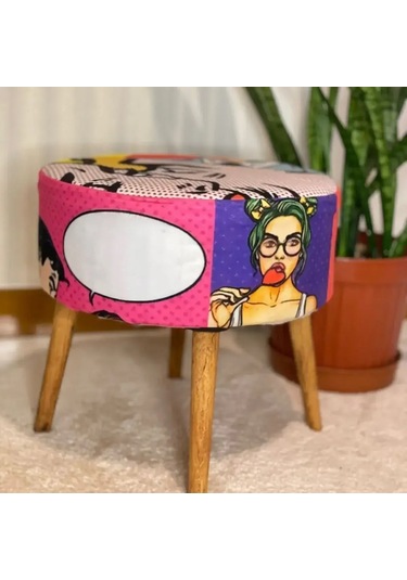 Puf Koltuk Tabure - Karikatür