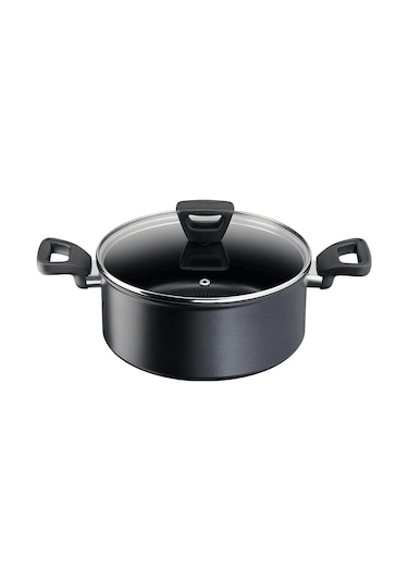 Tefal Titanium 3X Force 24 CM Kapaklı Kısa Tencere