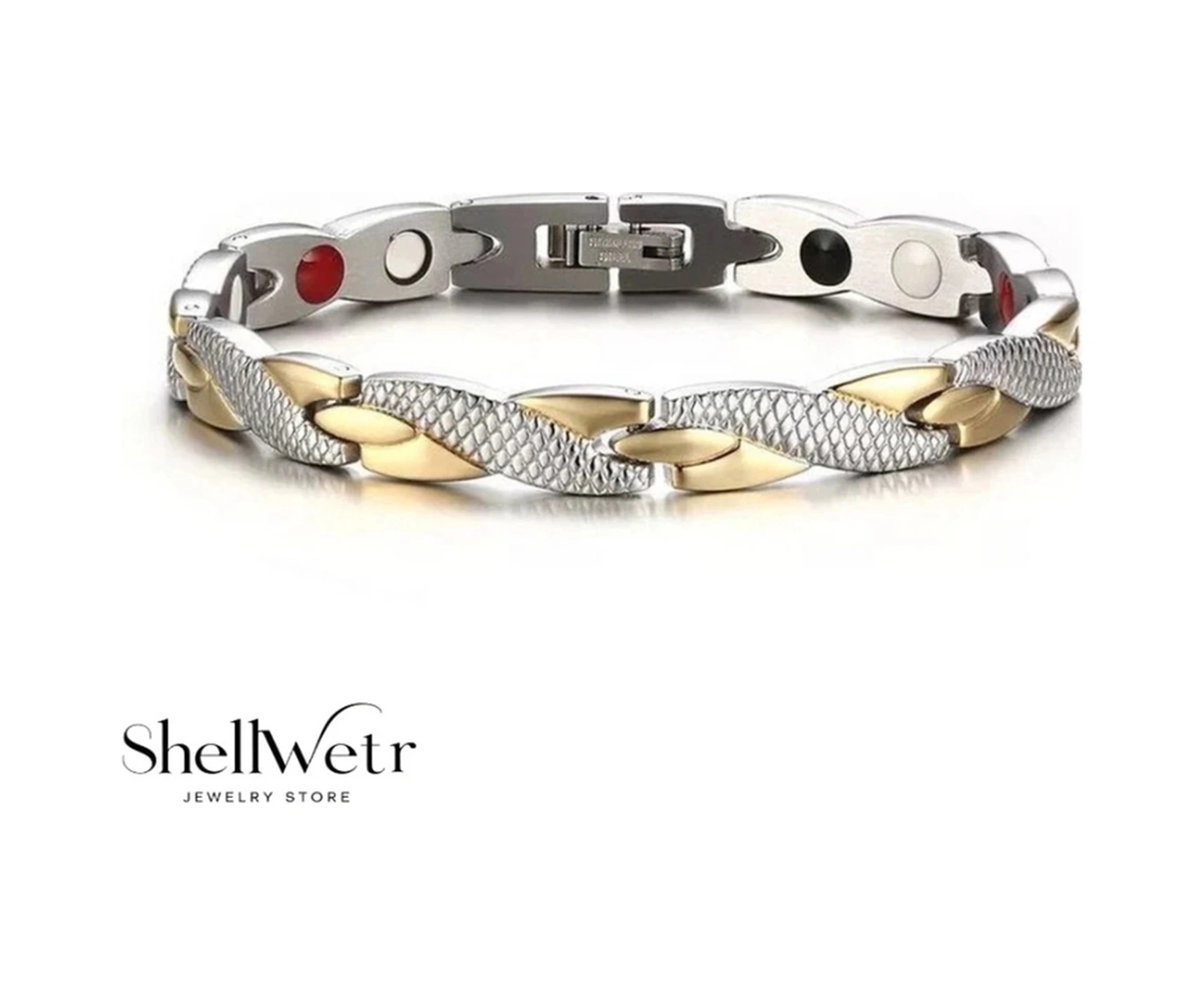 King Argelon Erkek 925 Gümüş Kaplama Mıknatıslı Bileklik Özel Tasarım Luxery Bileklik Çok Renkli