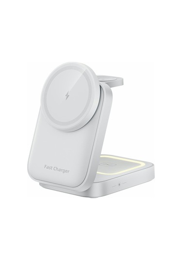 Ht-541 Kulaklıklar İçin Çok Fonksiyonlu Katlanabilir 15w Kablosuz Telefon Şarj Cihazı, Watch Serisi Beyaz BEYAZ