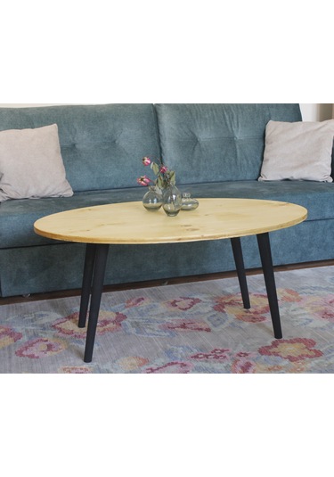 Ahşap Orta Sehpa - Oval - 60 X 97 X 45 Cm Ahşap Orta Sehpa - Oval - 60 X 97 X 45 Cm