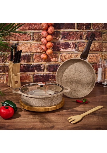 Amboss Montana 3 Parça Tava Seti - Bej - 26 Cm Bej
