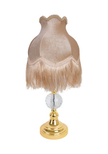 Gold Renk Abajur Kadife Kumaş Yatak Odası Kristal Ayak Vintageab0 Diğer