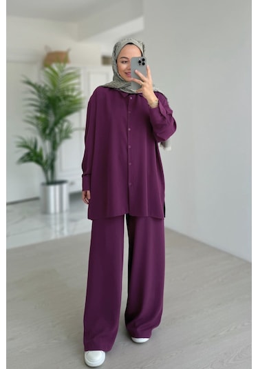 Ka Hijab Pearly Takım - Mor