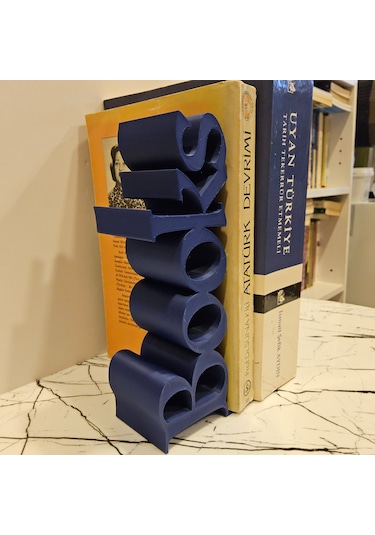 Kitap Tutucu Books Yazılı 3d -lacivert-