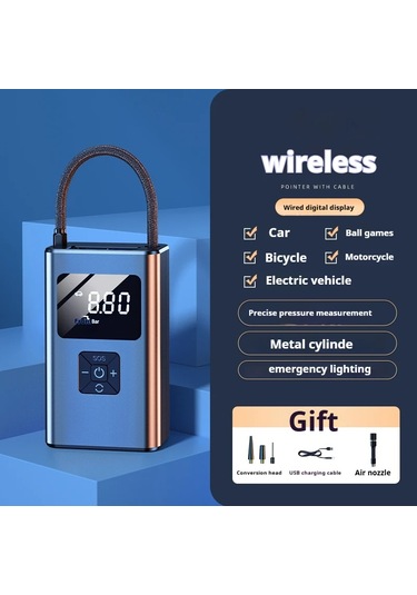 Dinosaurs Arabaya Monte Kablosuz Dijital Ekran Şişirme Pompası Taşınabilir Kablosuz Hava Pompası Elektrikli Araba İçin Lastik Şişirme