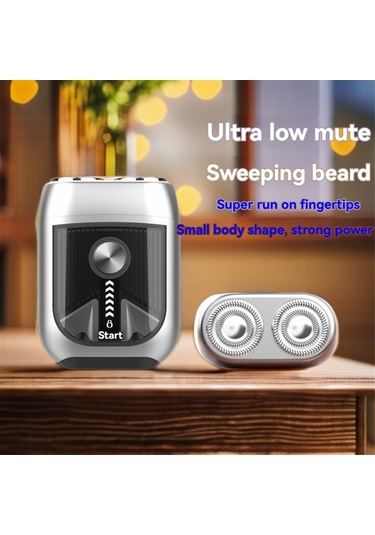 Xiaaokeji Elektrikli Şarj Edilebilir Manyetik Çift Başlıklı Tıraş Makinesi Teneke Rengi