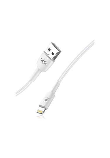 Linktech K601 Safe USB - Lightning 3A Data ve Şarj Kablosu Beyaz 1M