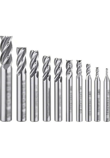 Kangvka 10 Adet Hss Malzeme 4 Kanallı Freze Ucu Seti 1.5-6mm - Alüminyum Ve Çelik İçin Cnc Uygun Kesici Aletleri