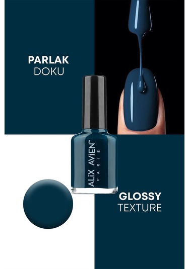 Alix Avien Petrol Mavisi Oje 26 Yüksek Pigmentli Uzun Süreli Kalıcılık Hızlı Kuruma Nail Lacquer 26