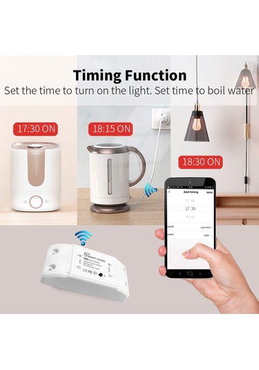 Geeroyoo Akıllı Wi-fi+bluetooth Kontrollü 10a Keçme Anahtarı, 90-250v, 2200w, Smartlife/tuya Uygulaması İle Uzaktan Kontrol