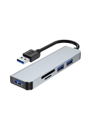 Reedark 2103u Usb Çok Fonksiyonlu Hub: Usb3.0 + 2xusb2.0 + Tf/sd Kart Okuyucu, 5.0gbps Hızlı Veri Transferi, Uzay Gri Abs+alüminyum
