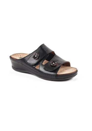 Forelli 22005 Ursula-g Siyah Kadın Hakiki Deri Terlik-siyah Siyah