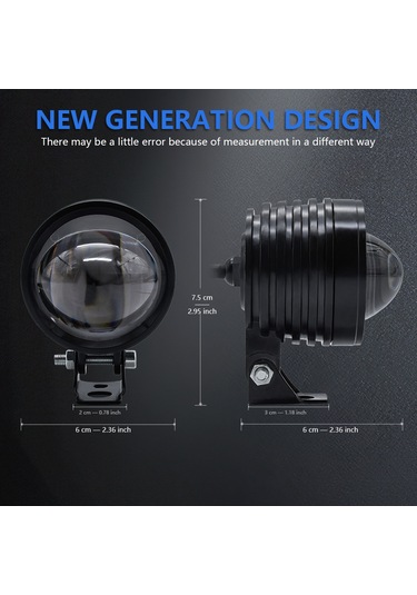 Padalink "1 Adet 30w 3000lm Çift Renkli Motosiklet Led Farı - Su Geçirmez, Dayanıklı"