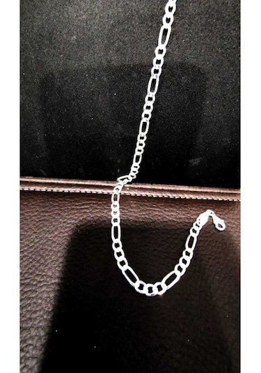 Omar Silver Erkek Figaro Gümüş Kolye Zincir 4,4 Mm