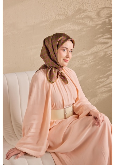 Silk Home Twill İpek Eşarp Zincir Yeşil Kahve Çok Renkli