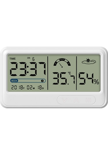 Lemestar Usb Şarjlı Ev Lcd Dijital Nem-sıcaklık Ölçer Takvim, Alarm, Tezgah/wandura Montaj Beyaz Ys201