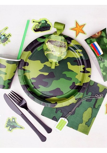 9maa.prazdnik Tek Kullanımlık Peçeteler Kamuflaj 25x25cm 1 Paket 12 Adet 145543883 12 Adet