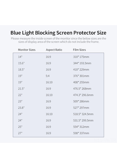 Vkemall 15.6" 16:9 Notbook Ekran Koruyucu - Mavi Işık Filtresi 70% , Mat Ve Parlak İki Yönlü, Göz Koruma, Kolay Kurulum