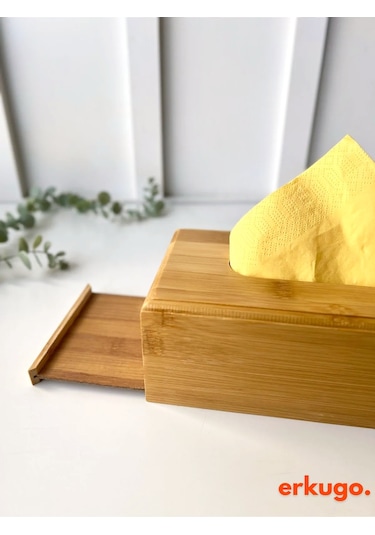 Büyük Boy Bambu Peçetelik - Masaüstü Peçetelik, Bambu Kağıt Mendil Kutusu Bambu