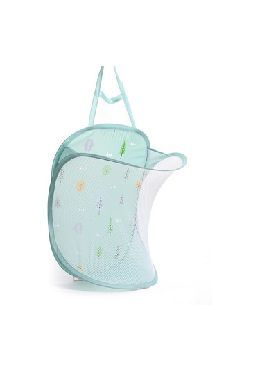 Mufunye Duvar Montajlı Katlanabilir Kumaş Çamaşır Sepeti - Gri Ağ Desenli Banyo Organizer 30x40x18 Cm - Ev İçin Konforlu Depolama Aracı Gri