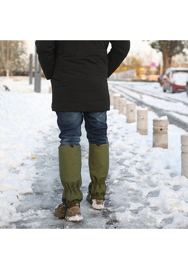 1 Çift Su Geçirmez Spor Tırmanma Legging Çorapları Yürüyüş, Kayak, Avcılık İçin Su Geçirmez Bot Kapağı - Siyah