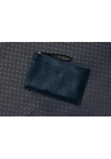 Beverly Kadın Lacivert Deri Cepli Fermuarlı Rfid Korumalı Portföy Çanta Lacıvert