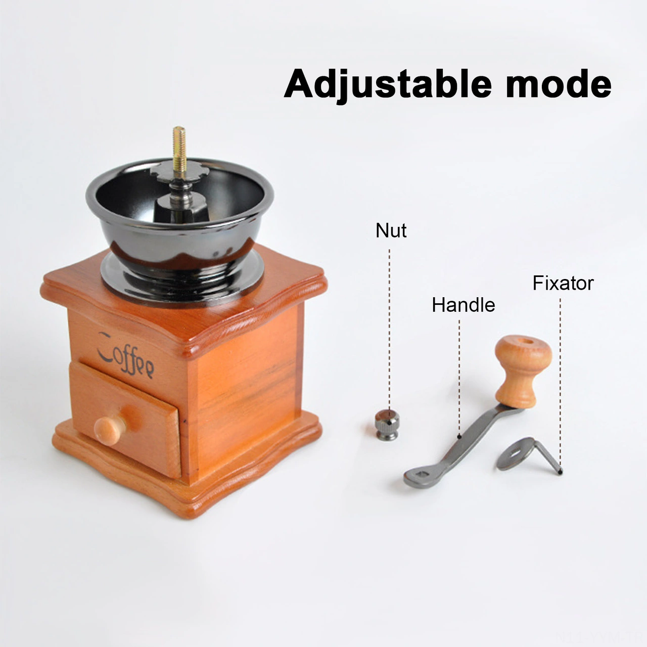 Geeksen Evde Kullanıma İdeal Ahşap + Paslanmaz Çelik Manuel Kahve Fincanı, Uygun Boyutlu Hafif Değirmen Çok Renkli