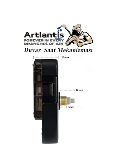 Duvar Saat Mekanizması 1 Adet 10 Mm Şaft Sessiz Saat Motoru Akrep Yelkovan Okul Deney Saat Yapım