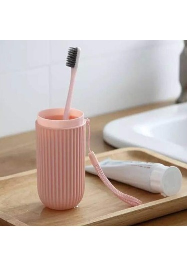 Seyahat Tipi Plastik Diş Fırçası Gözlük Kalem Fırça Erzak Saklama Kabı Düzenleme Kalemlik 4741 2 Adet Sarı