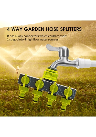 Qingmipy 4 Yollu Bahçe Hortumu Ayırıcı - 4 Bağımsız Açma/kapama Vanası İle Pratik Sulama Ve İrrigasyon Çözümü
