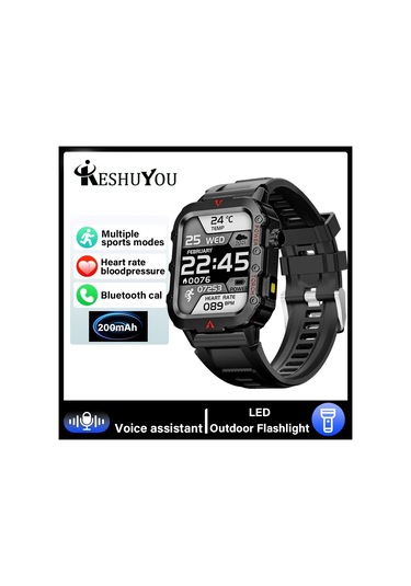 Myinkai 2025 Yeni Spor Akıllı Saat (İthalatçı Garantili) Bluetooth Konuşma Led El Siyah