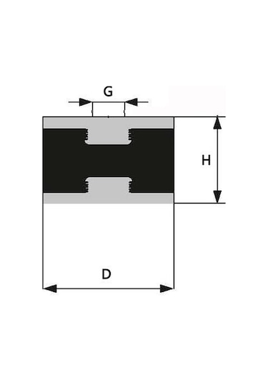 50x35mm M10 C Tip Lastik Takoz Pullu-4'lü Paket