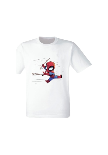 Alpşan Ticaret Örümcek Adam Baskılı Beyaz Tshirt Beyaz