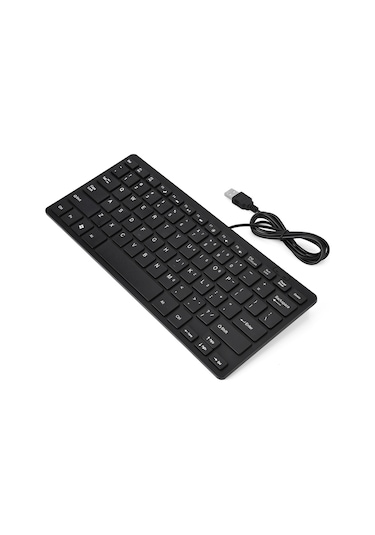 Yaozixa 78 Tuşlu Mini İnce Usb Kablolu Klavye, Oyun Ve Ofis İçin Siyah, Kararlı Aktarım, Geniş Uyum