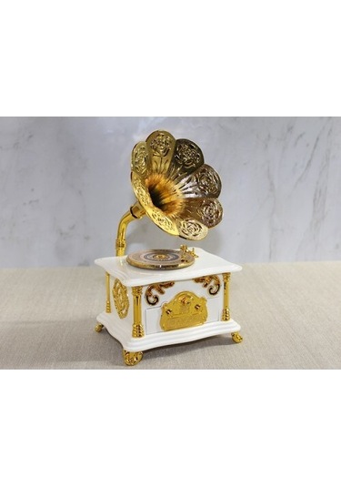 Gramofon Müzik Kutusu Beyaz