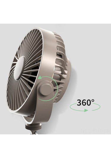 Hangfox Kamp Fani Tripodlu Usb İle Çalışır 360 Döner 3 Hızlı Işık Fonksiyonlu Asılabilir Dış Mekan Fanı Gri