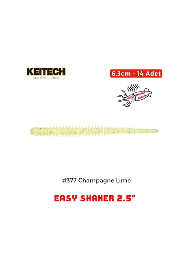 Keitech Easy Shaker 6.3cm 2.5" 377 Champagne Lime Kokulu Silikon Kurt