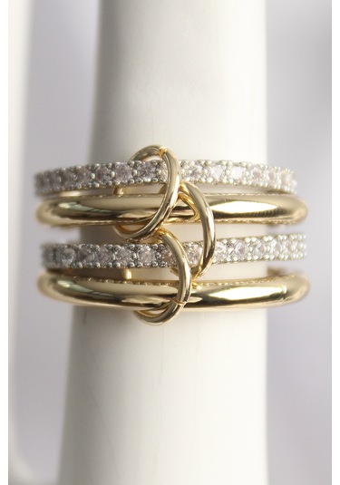 Pirinç Mix Renk Zirkon Taşlı 4'lü Kadın Yüzük - Tj-byk3706 Çok Renkli