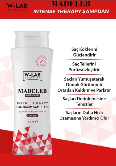 W-Lab Cosmetics Madeleb Intense Therapy Keratin Şampuan 300 ML
